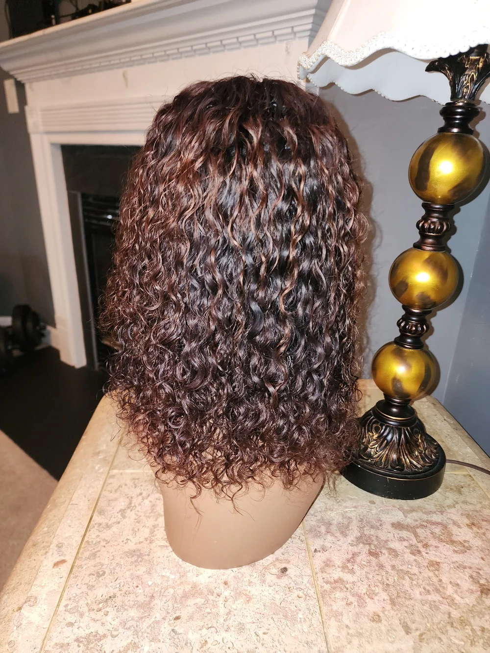 Natural Curly Brown Women’s Wig - Lightweight Human Hair Style
